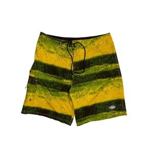 AFTCO Board Shorts Mens 34 Green Mahi Mahi Fishing Swim Trunks Bluewater